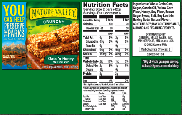 BARRAS DE GRANOLA Y MIEL NATURE VALLEY